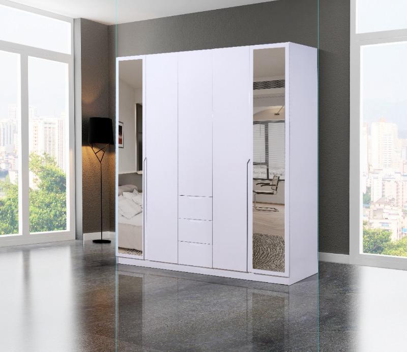 5-Door High Gloss Wardrobe